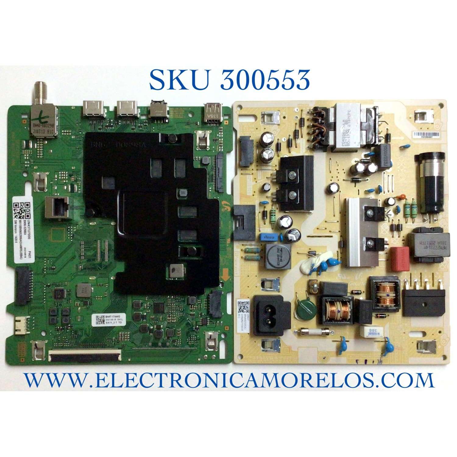 KIT DE TARJETAS PARA TV SAMSUNG / NUMERO DE PARTE MAIN BN94-16115B / BN41-02751B / BN97-17444G / BN96-52986A / FUENTE BN4401053C / L43S6_TSM / BN44-01053C / PANEL CY-BT043HGCV1H / DISPLAY PT430GT01-1 / MODELO UN43TU7000 / UN43TU7000FXZA XA08